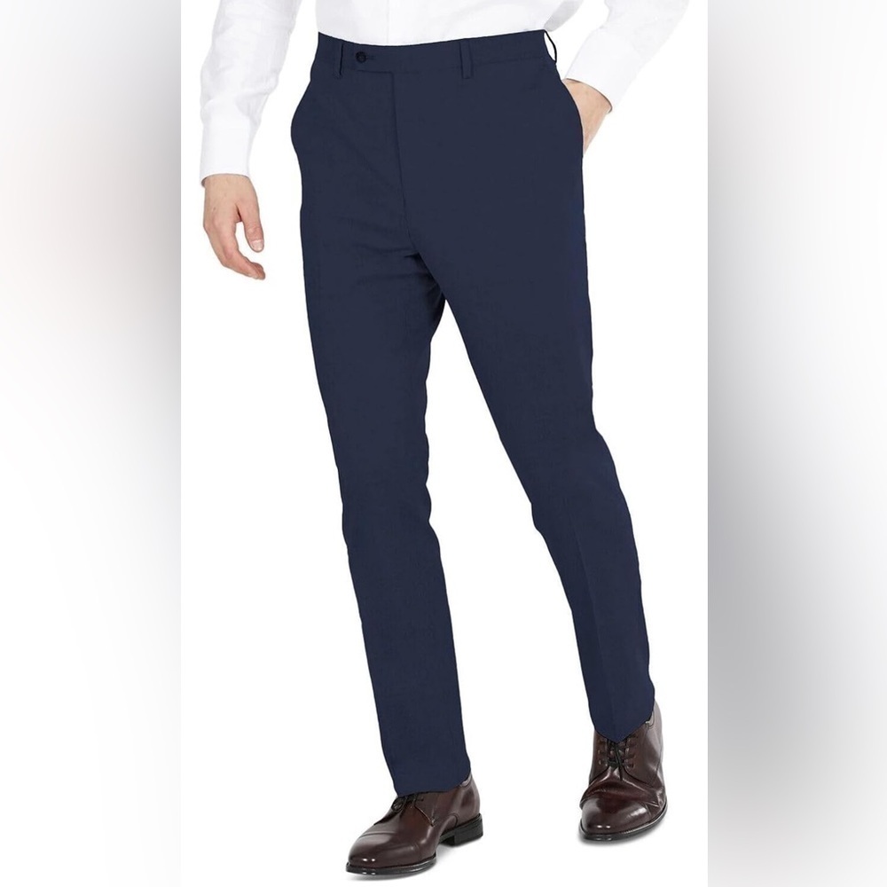DKNY DARIO BLUE FLAT FRONT SUIT SEPARATE PANTS SIZE W38 x 32L NEW WITH TAGS